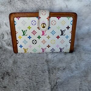 🦄 Authentic Louis Vuitton LV Rare Murakami Multicolor Kisslock Wallet. P…